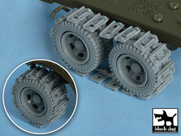 1:48 US 2 1/2 ton Cargo Truck Traction devices for Tamiya 32548, 42 resin parts