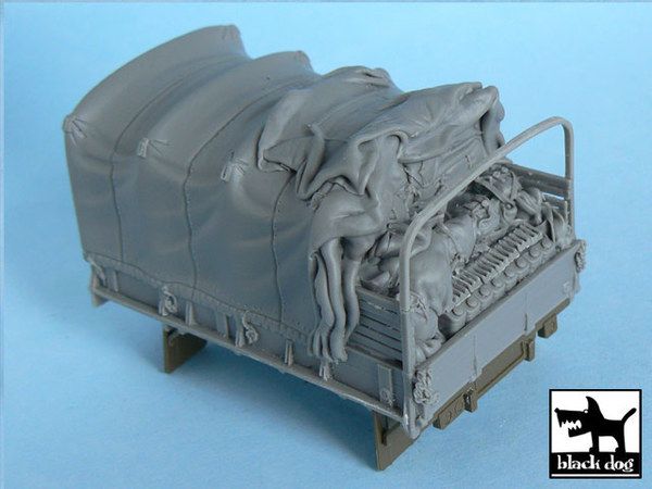 1:48 US 2 1/2 ton Cargo Truck open cargo bay canvas for Tamiya 32548, 1 resin part