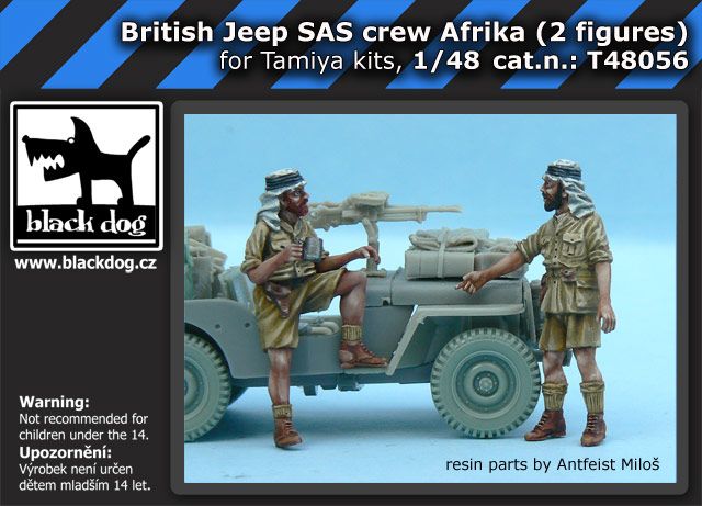1:48 British SAS Jeep Crew Afrika (2 figures) for Tamiya kits