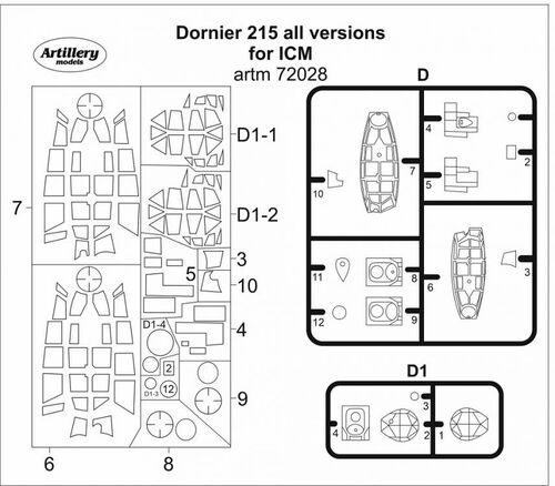 1:72 Dornier 215 all version for ICM