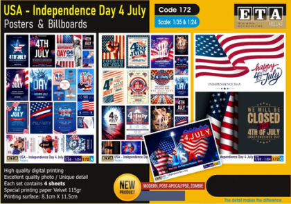1:24/1:35 USA - Independence Day 4 July - Posters & Billboards