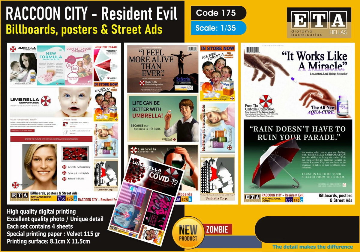 1:35 Raccoon City - Billboards, posters & Street Ads