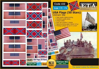 1:72/1:76 Vietnam War - USA Flags (50 stars)