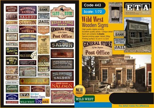 1:72 Wild West - Wooden Signs