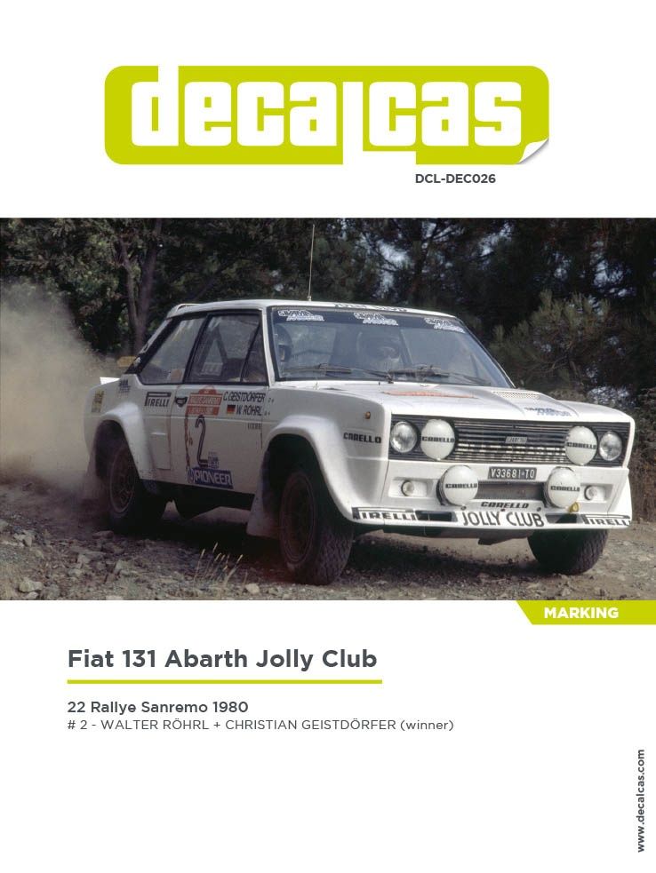 1:24 Fiat 131 Abarth sponsored by Jolly Club - 1980