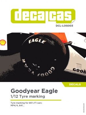 1:12 Goodyear tyre marking set - 1980, 1981, 1982, 1983, 1984, 1985, 1986, 1987, 1988, 1989