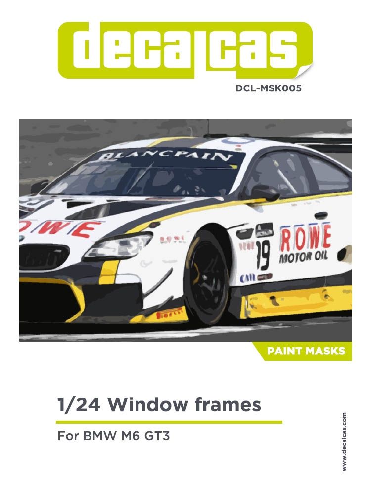 1:24 Window Frame Paint Masks - BMW M6 GT3