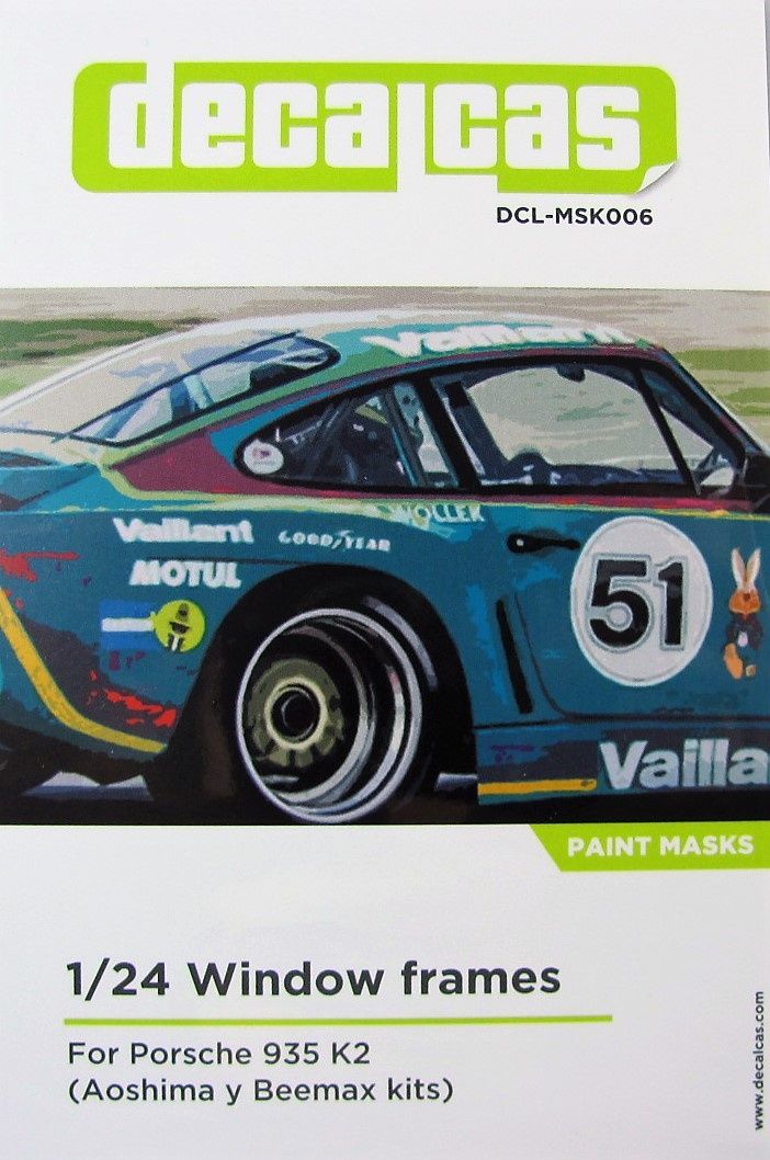 1:24 Window Frame Paint Masks - Porsche 935 K2