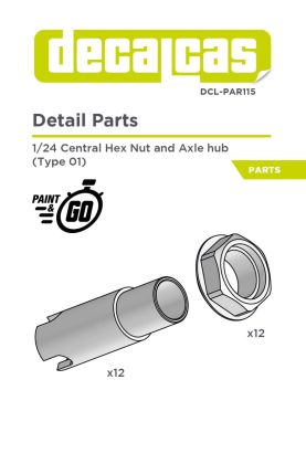 1:24 Central hex nut and axle hub for BBS rims - type 1