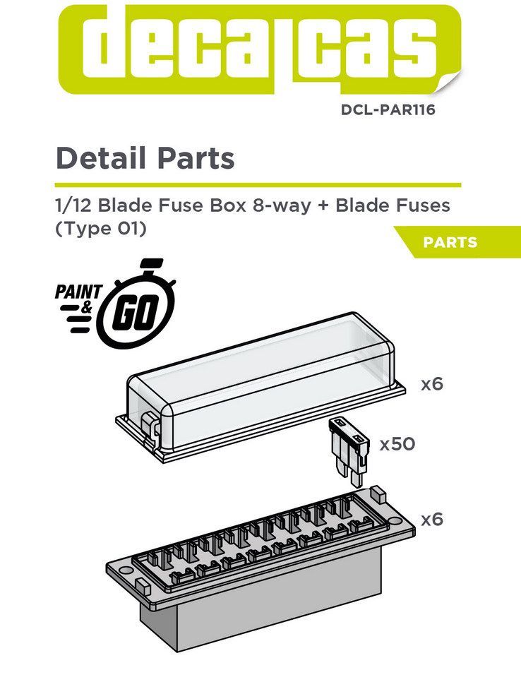 1:12 Blade fuse box 8 ways with fuses