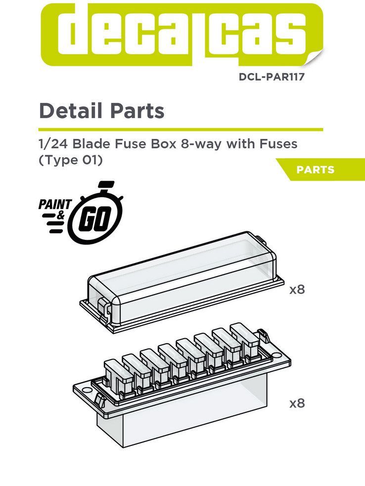 1:24 Blade fuse box 8 ways with fuses