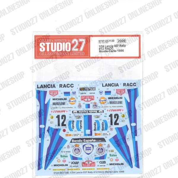 1:24 Lancia 037 Rally #12 RACC Monte-Carlo 1986 for HASEGAWA