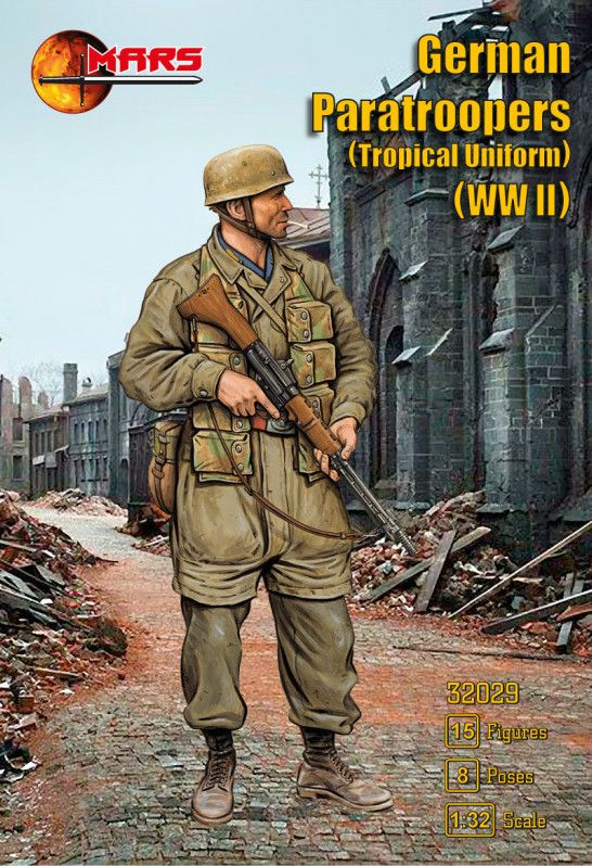 1:32 German WWII Paratroopers in Tropical Uniform