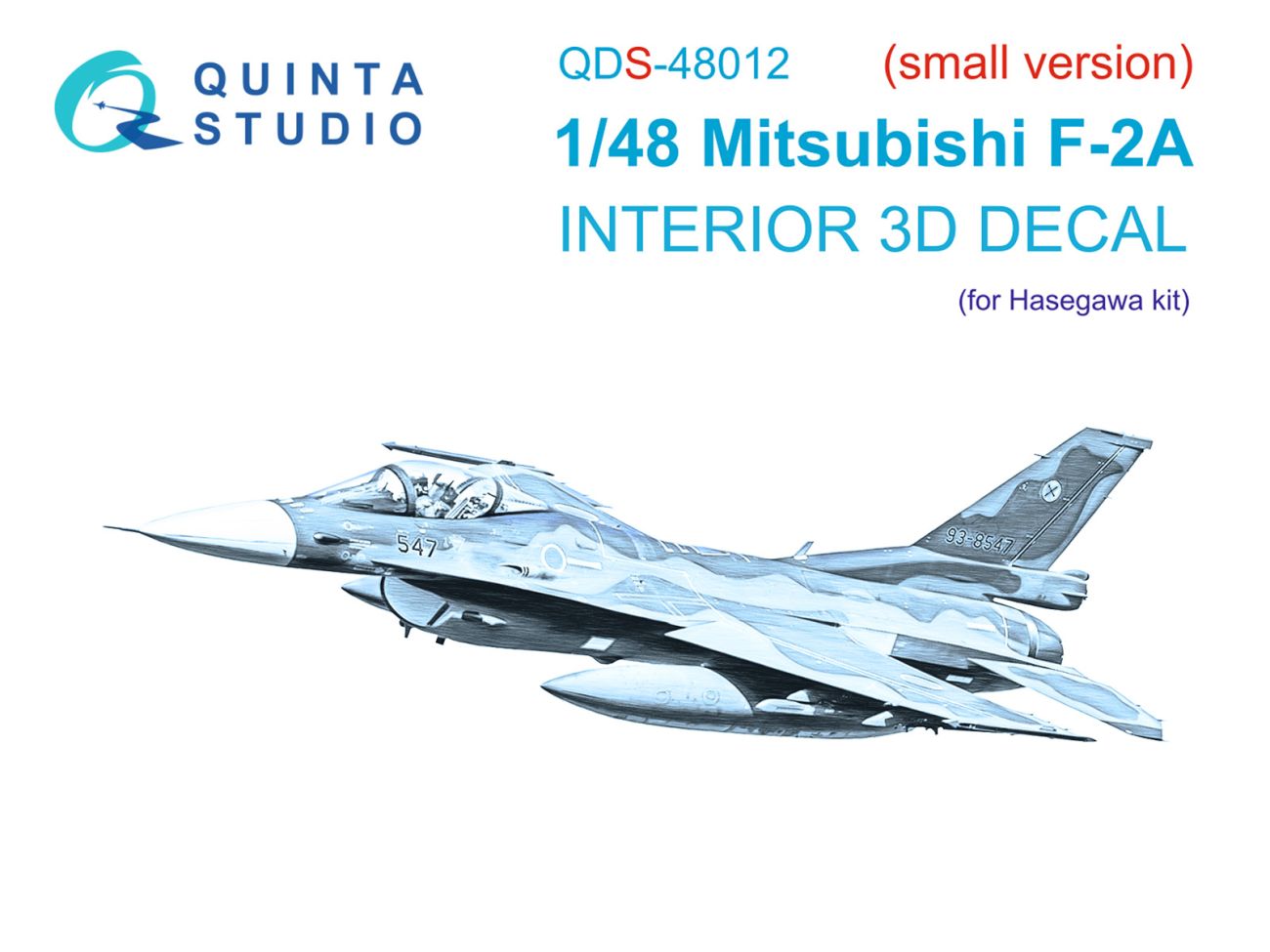 1:48 Mitsubishi F-2A 3D-Printed & coloured Interior on decal paper (Hasegawa) (small version)