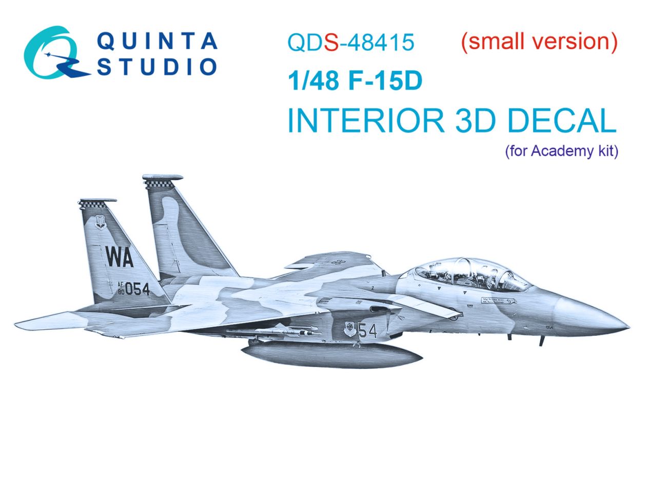 1:48 F-15D 3D-Printed & coloured Interior on decal paper (Academy) (Small version)