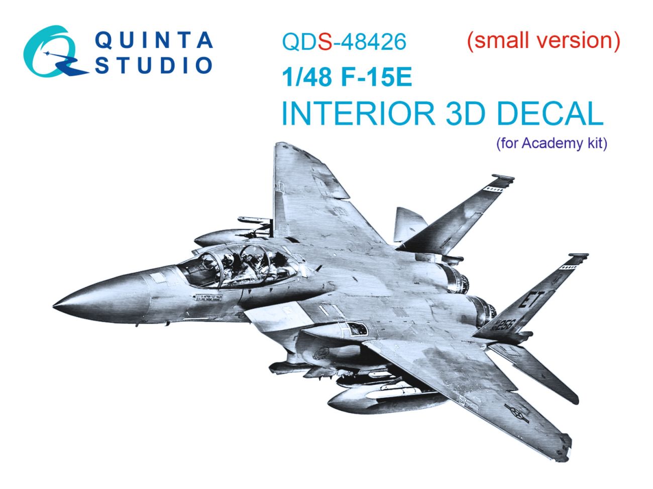 1:48 F-15E 3D-Printed & coloured Interior on decal paper (Academy) (Small version)