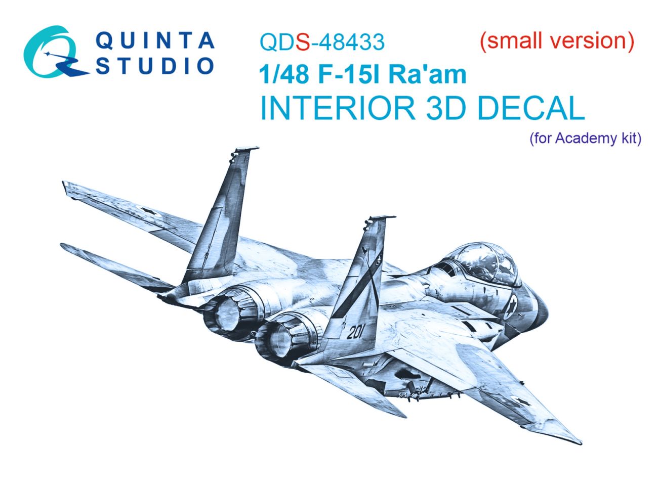 1:48 F-15I 3D-Printed & coloured Interior on decal paper (Academy) (Small version)
