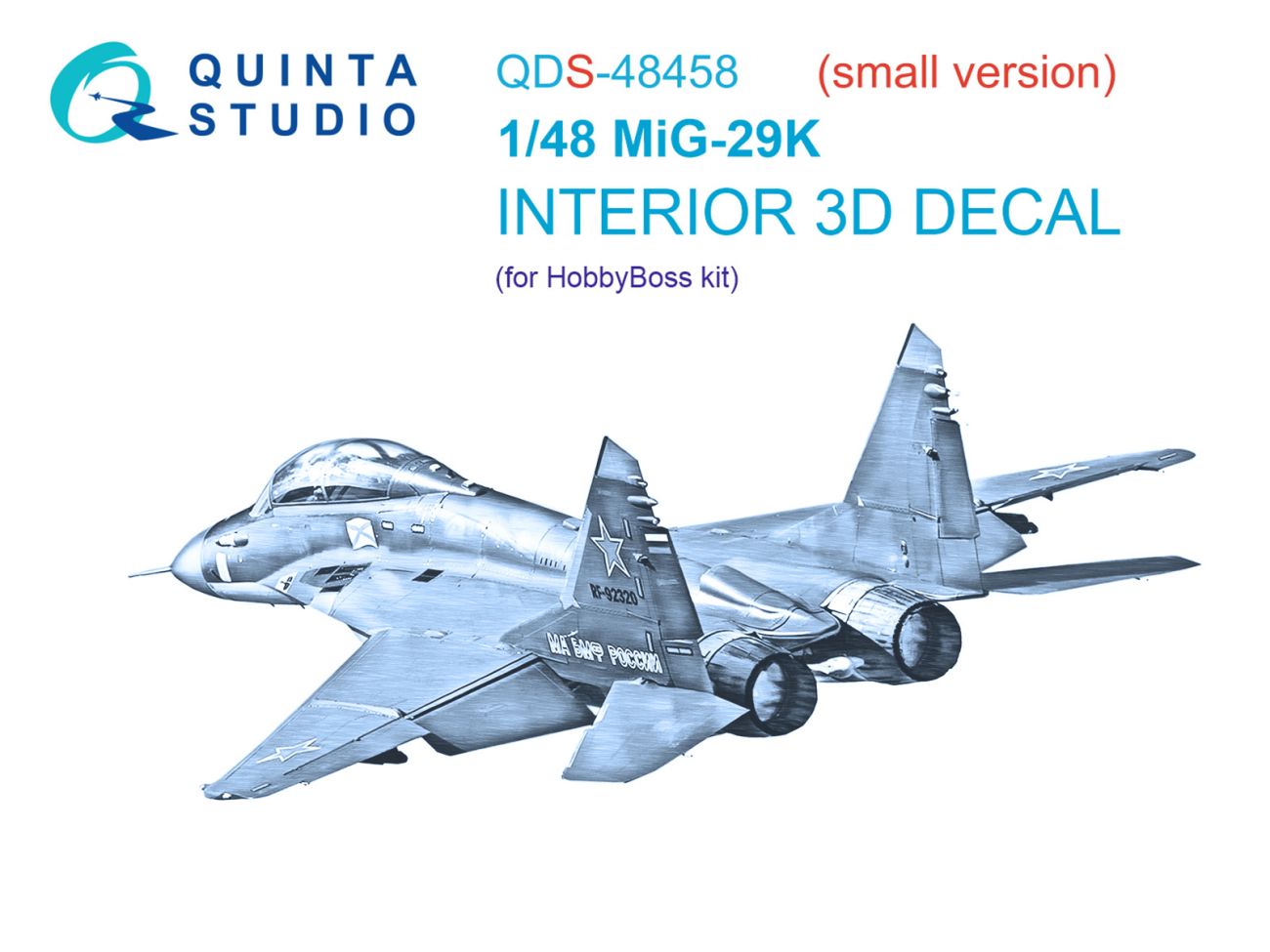 1:48 MiG-29K 3D-Printed & coloured Interior on decal paper (HobbyBoss) (Small version)