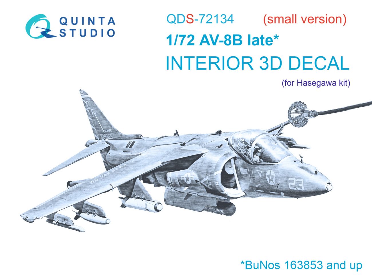 1:72 AV-8B late 3D-Printed & coloured Interior on decal paper (Hasegawa) (small version)