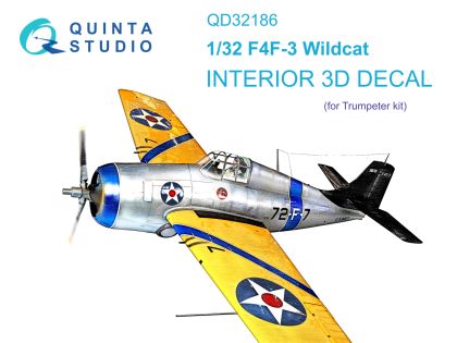 1:32 F4F-3 Wildcat 3D-Printed & coloured Interior on decal paper (Trumpeter)