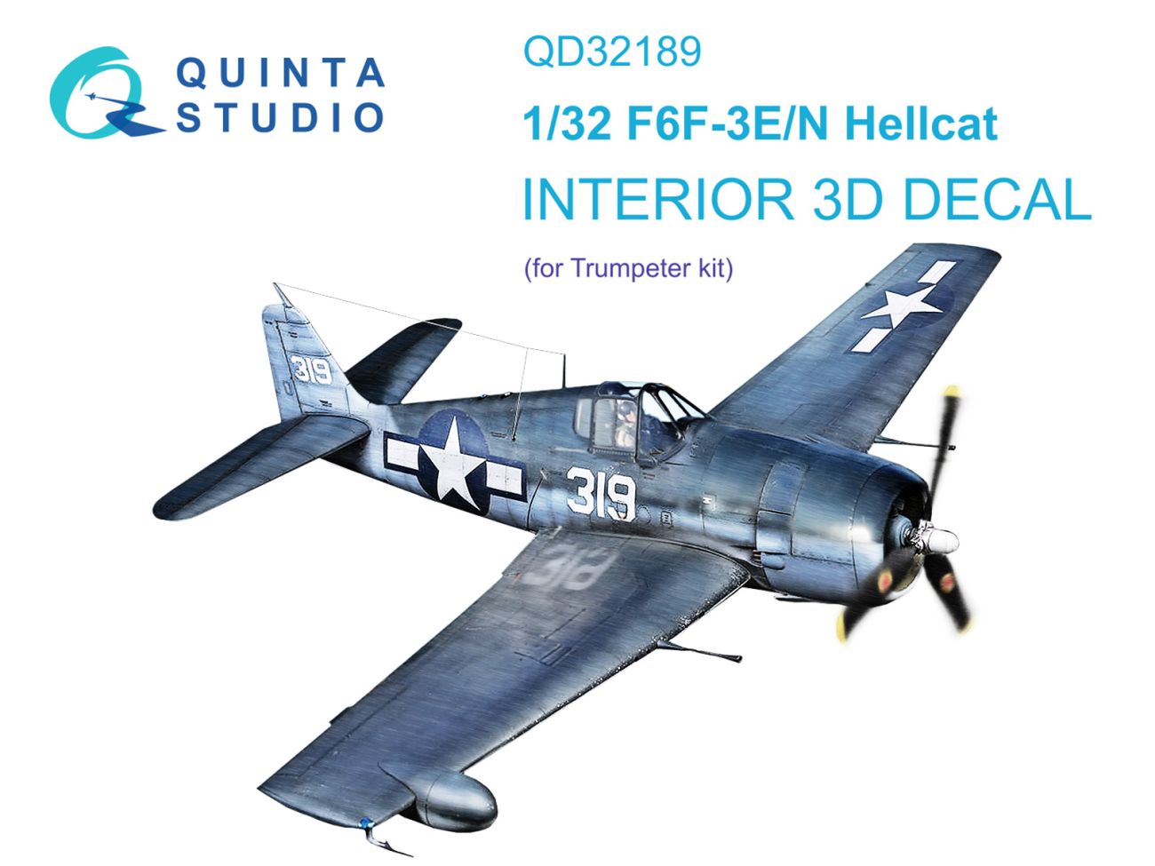 1:32 F6F-3E/N Hellcat 3D-Printed & coloured Interior on decal paper (Trumpeter)