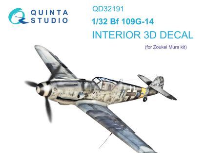 1:32 Bf 109G-14 3D-Printed & coloured Interior on decal paper (Zoukei Mura SWS)