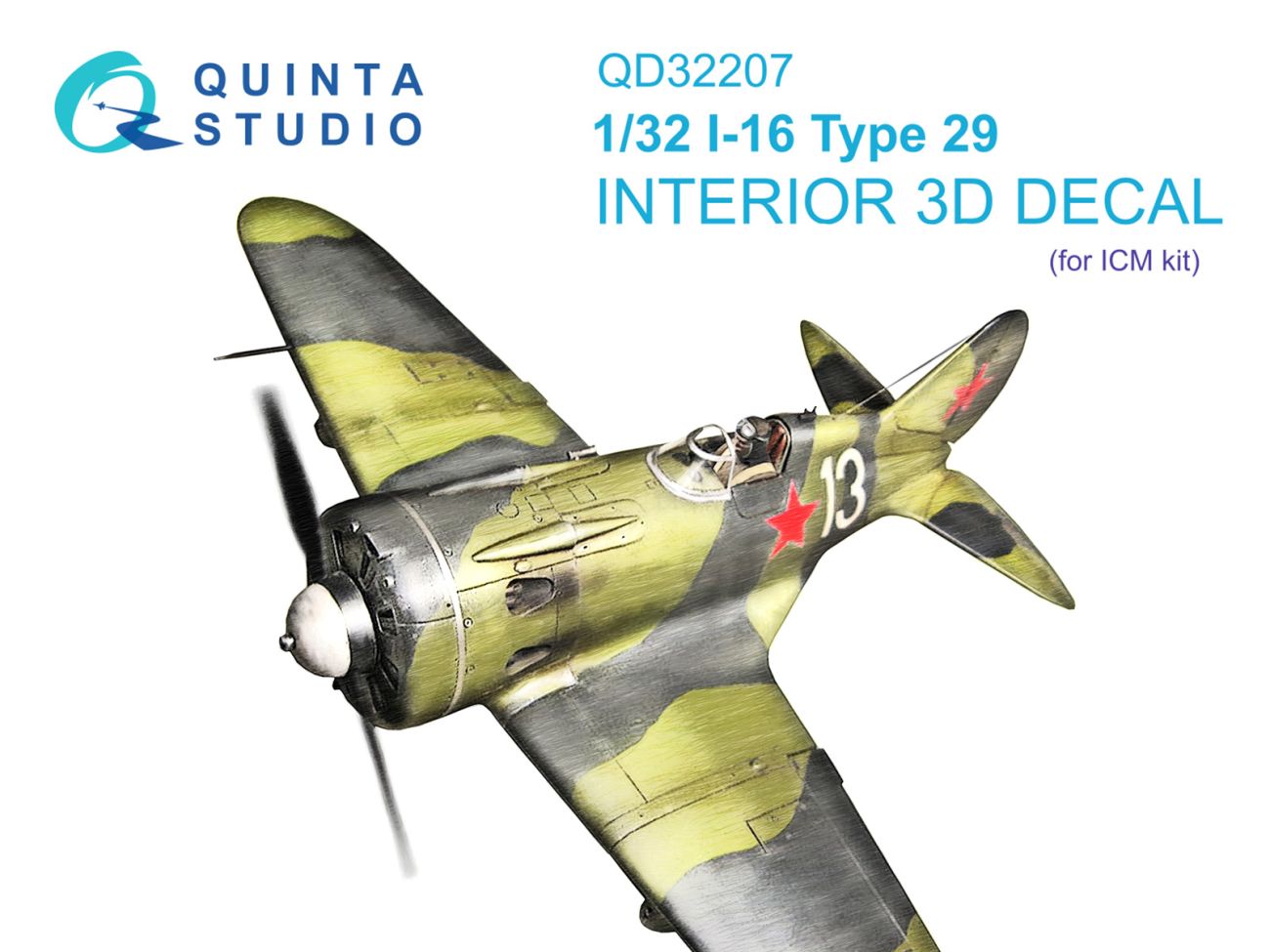 1:32 I-16 Type 29 3D-Printed & coloured Interior on decal paper (ICM)