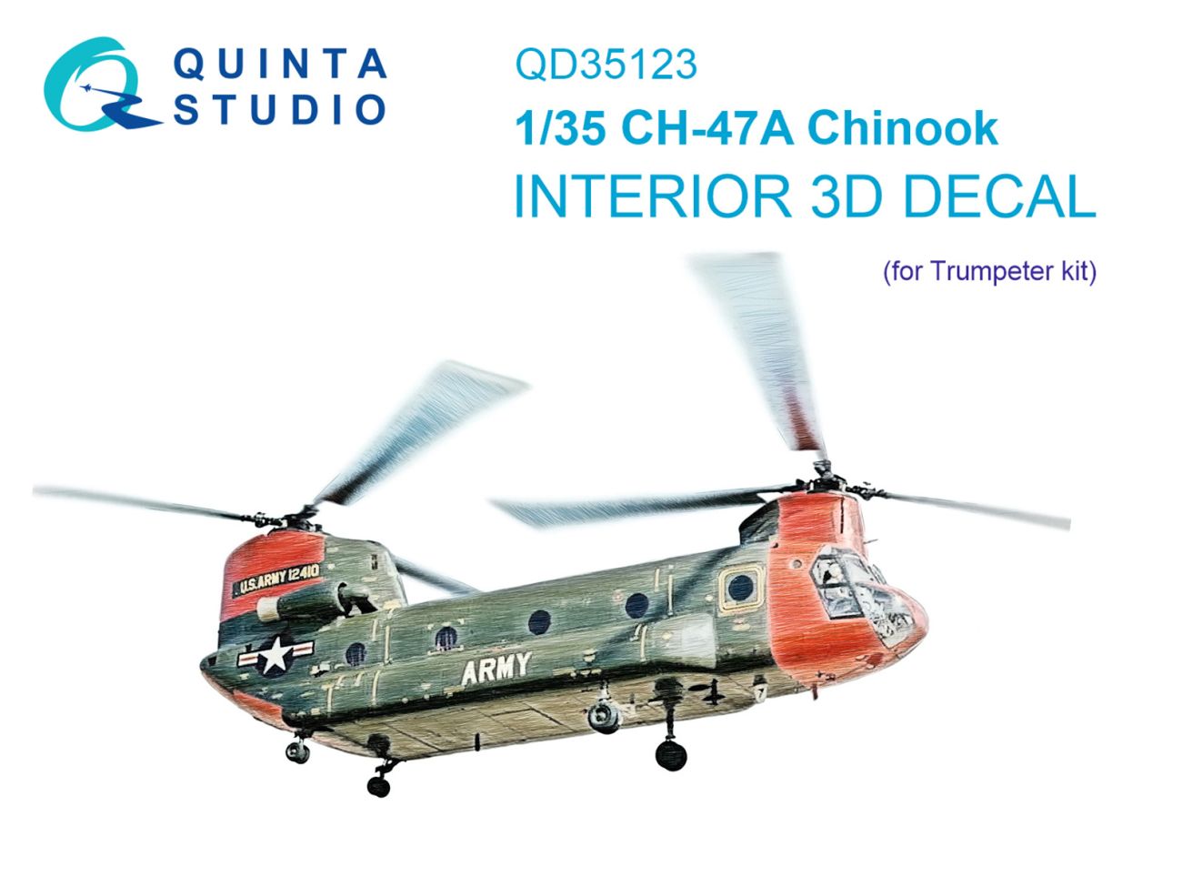 1:35 CH-47A 3D-Printed & coloured Interior on decal paper (Trumpeter)
