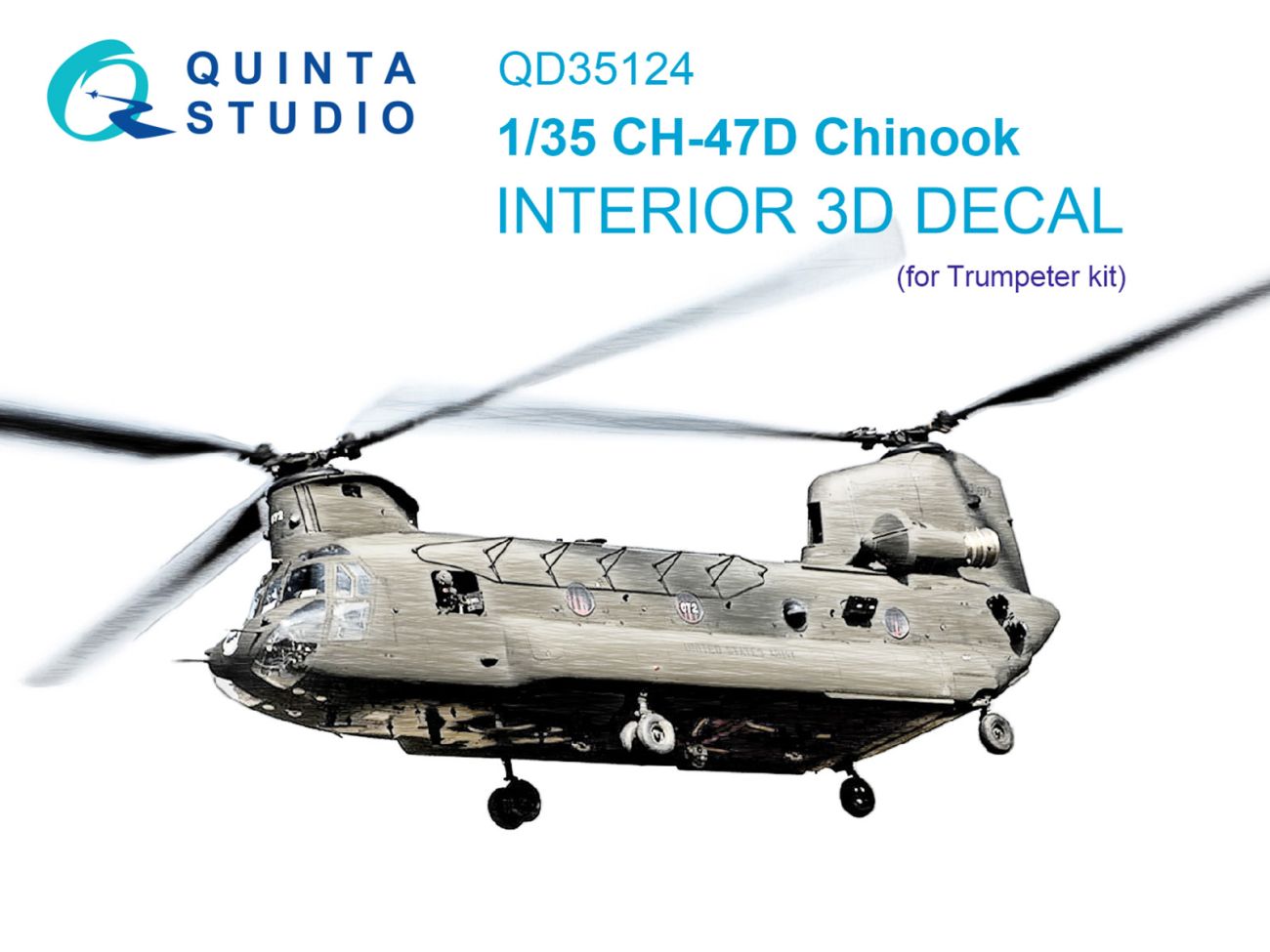 1:35 CH-47D 3D-Printed & coloured Interior on decal paper (Trumpeter)