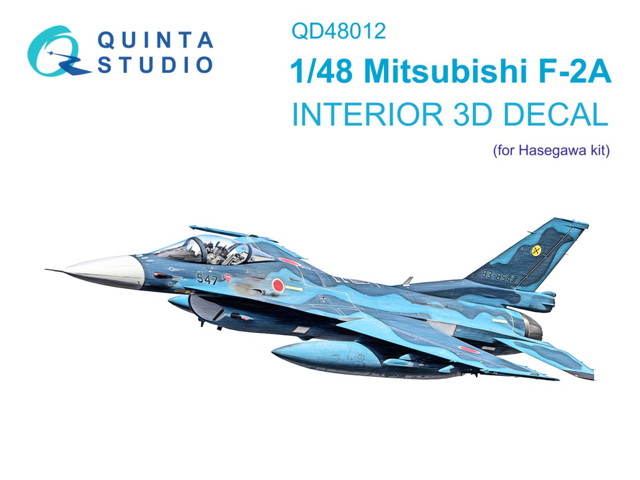 1:48 Mitsubishi F-2A 3D-Printed & coloured Interior on decal paper (Hasegawa)