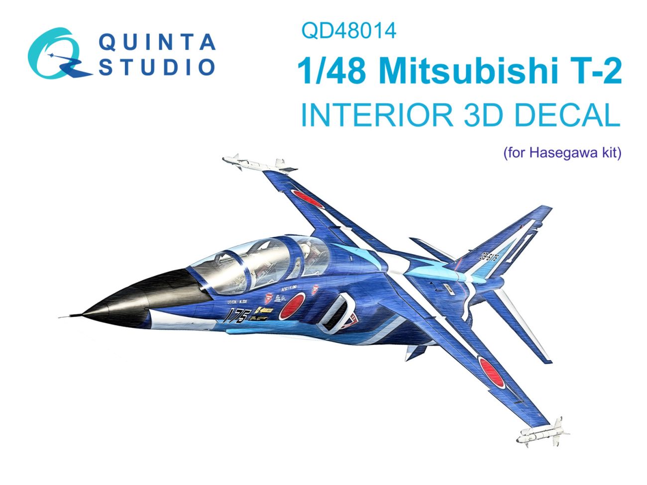 1:48 Mitsubishi T-2 3D-Printed & coloured Interior on decal paper (Hasegawa)
