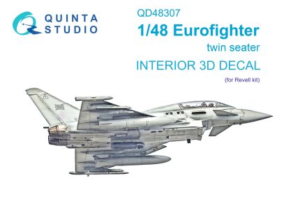 1:48 Eurofighter twin seater 3D-Printed & coloured Interior on decal paper (Revell)