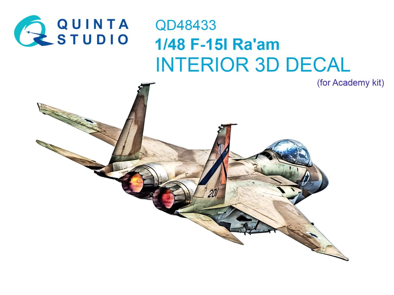 1:48 F-15I 3D-Printed & coloured Interior on decal paper (Academy)