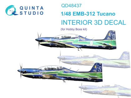 1:48 EMB-312 Tucano 3D-Printed & coloured Interior on decal paper (Hobby Boss)