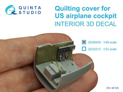 1:48 Quilting cover for US airplane cockpit. 3D-Printed & coloured Interior on decal paper (All kits)