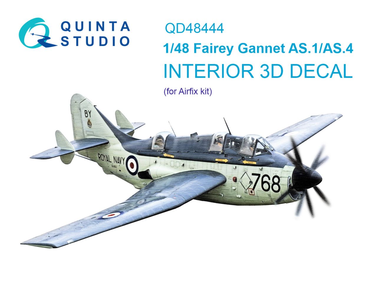 1:48 Fairey Gannet AS.1_AS.4 3D-Printed & coloured Interior on decal paper (Airfix)