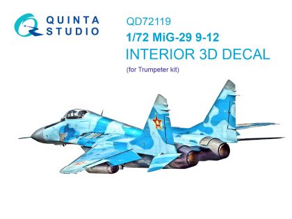 1:72 MiG-29 9-12 3D-Printed & coloured Interior on decal paper (Trumpeter)