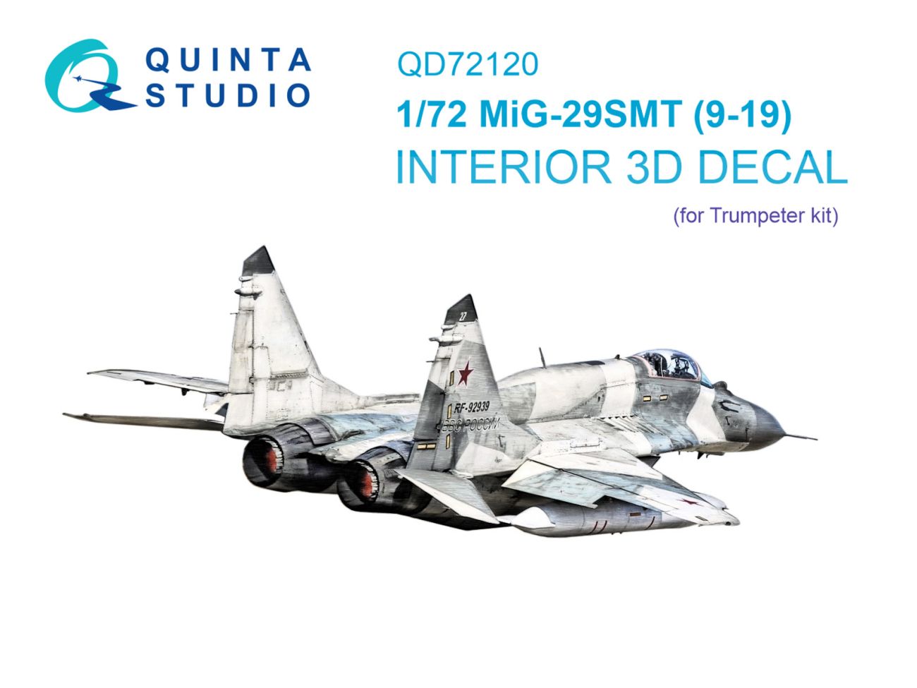 1:72 MiG-29SMT 9-19 3D-Printed & coloured Interior on decal paper (Trumpeter)