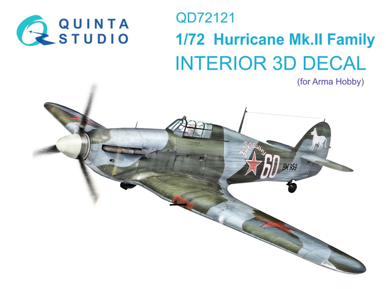 1:72 Hurricane Mk.II family 3D-Printed & coloured Interior on decal paper (Arma Hobby)