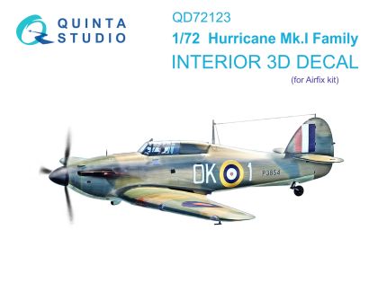 1:72 Hurricane Mk.I family 3D-Printed & coloured Interior on decal paper (Airfix)