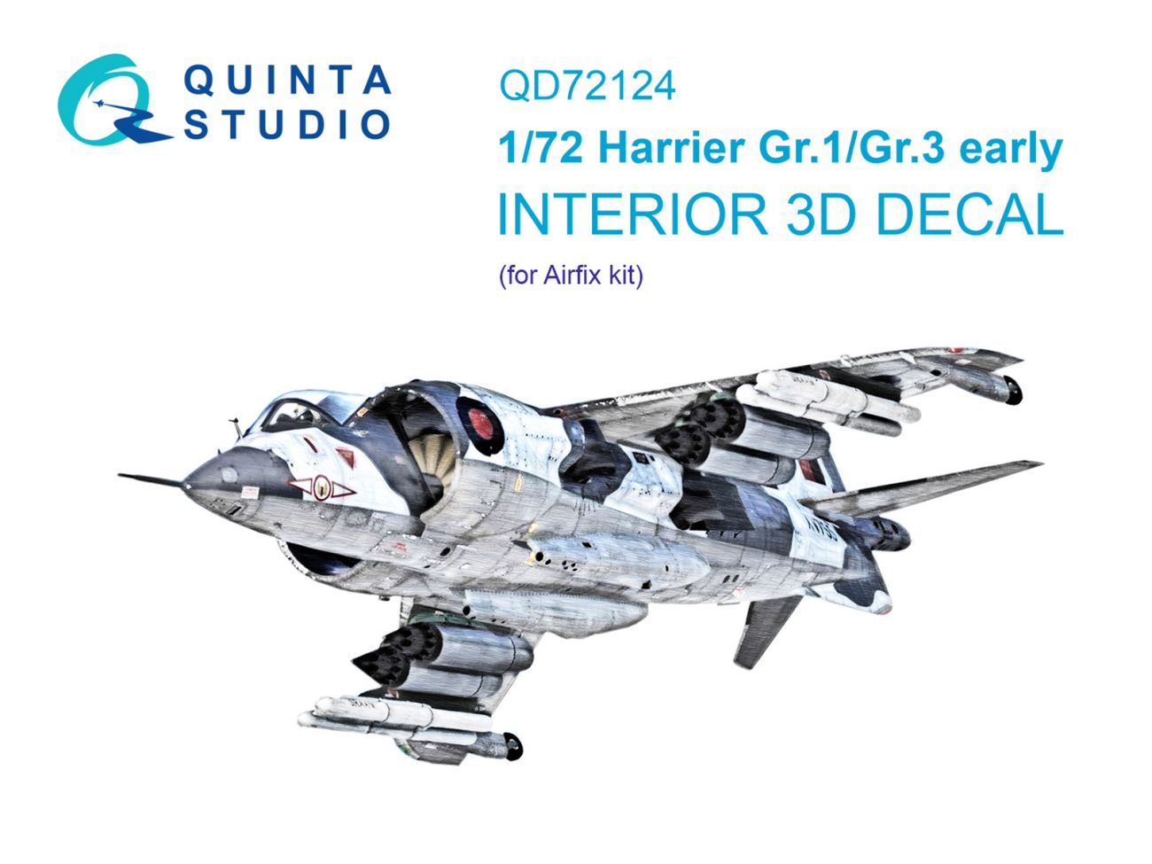 1:72 Harrier Gr.1/Gr.3 early 3D-Printed & coloured Interior on decal paper (Airfix)