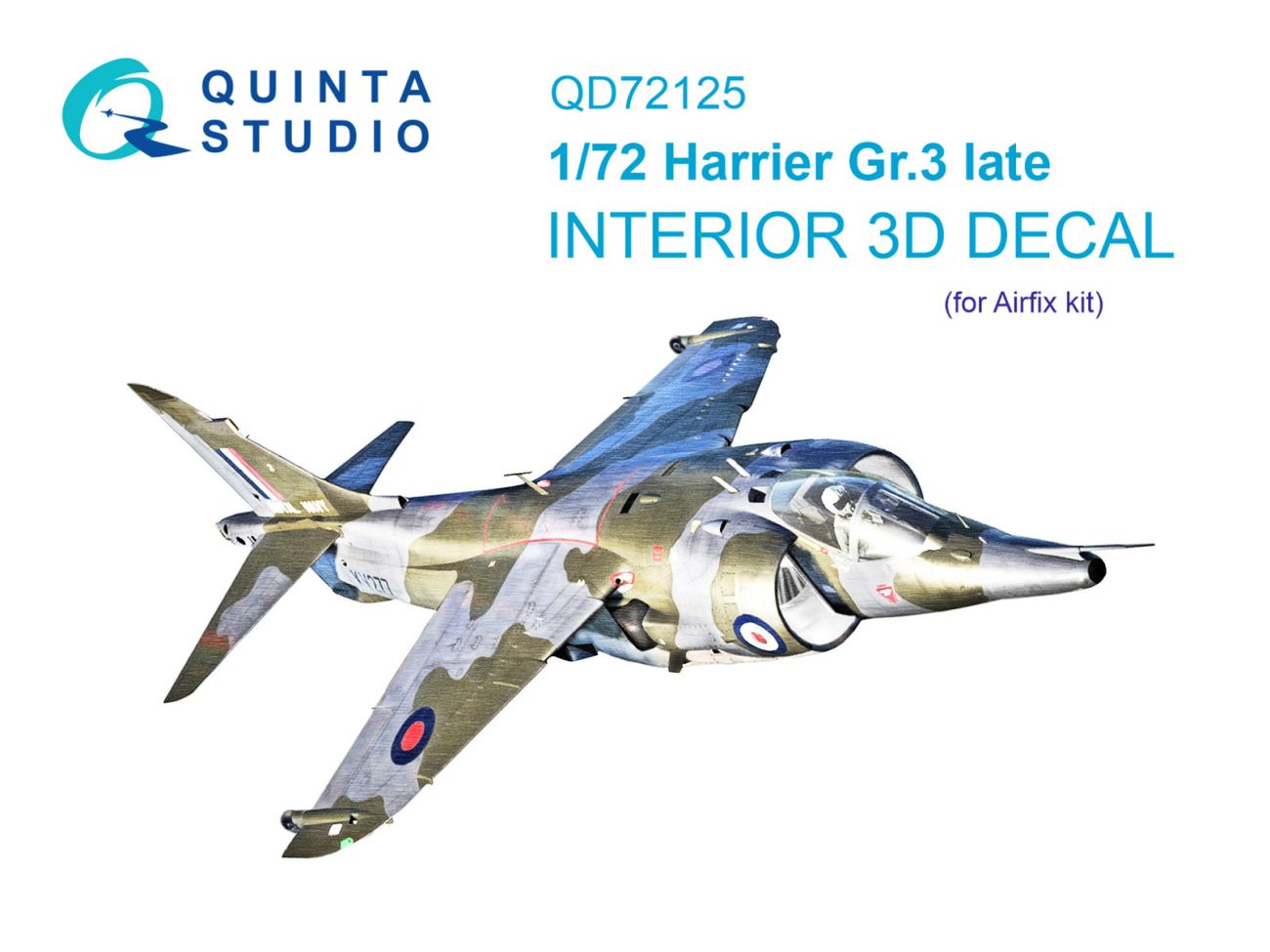 1:72 Harrier Gr.3 late 3D-Printed & coloured Interior on decal paper (Airfix)