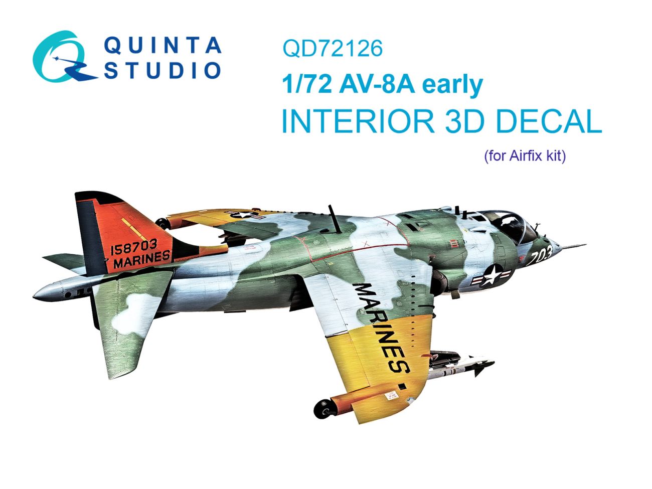 1:72 AV-8A early 3D-Printed & coloured Interior on decal paper (Airfix)