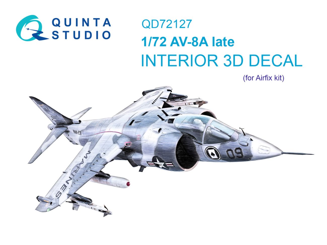 1:72 AV-8A late 3D-Printed & coloured Interior on decal paper (Airfix)