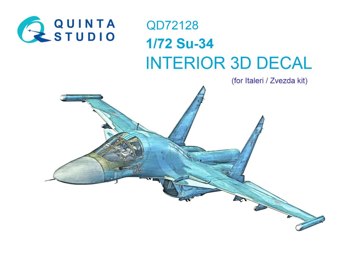 1:72 Su-34 3D-Printed & coloured Interior on decal paper (Zvezda/italeri)