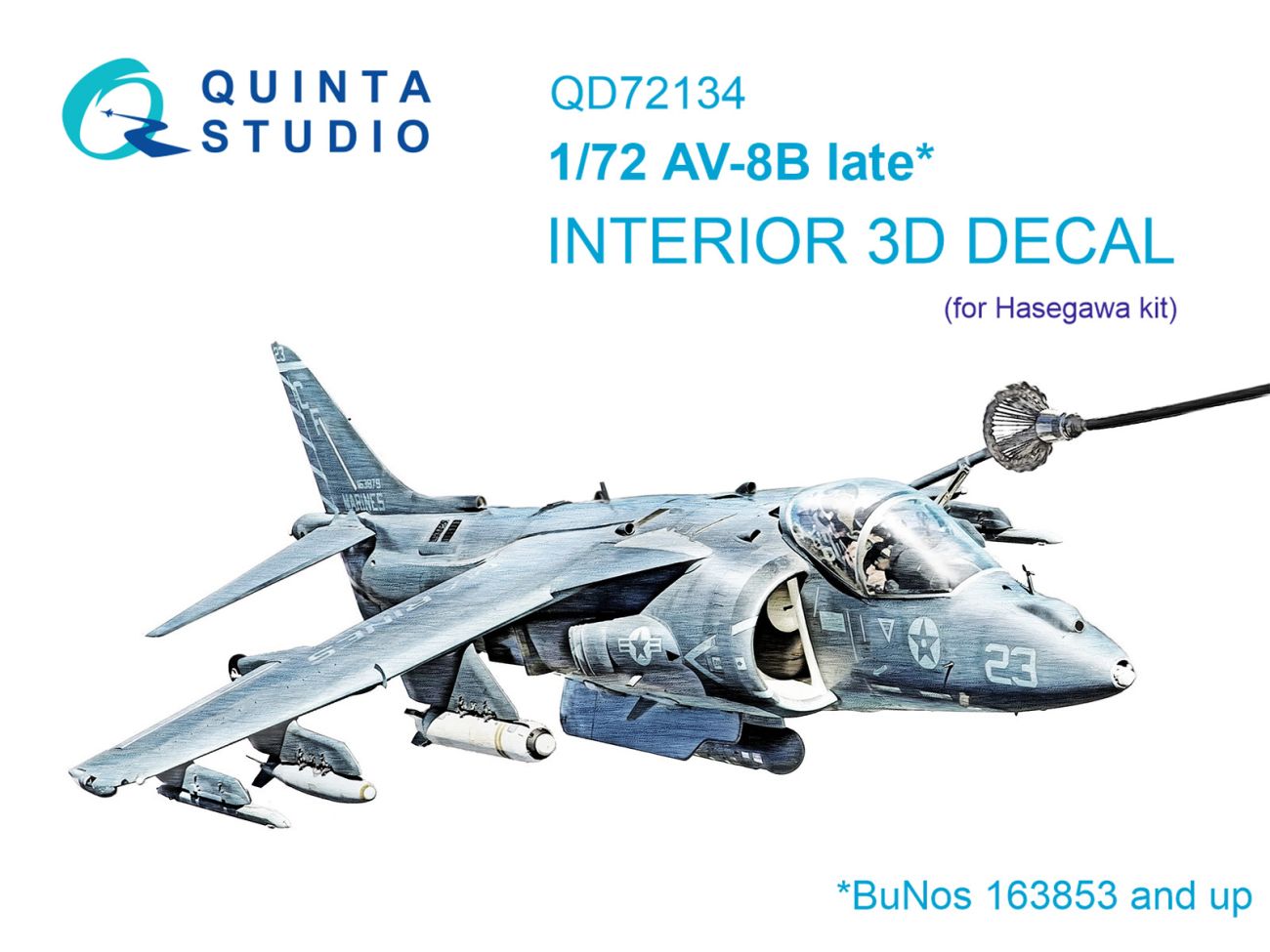 1:72 AV-8B late 3D-Printed & coloured Interior on decal paper (Hasegawa)