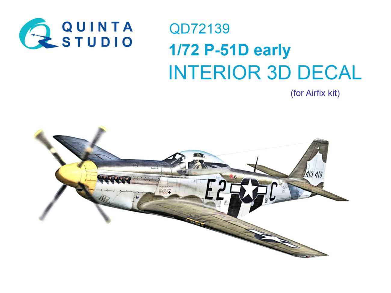 1:72 P-51D early 3D-Printed & coloured Interior on decal paper (Airfix)