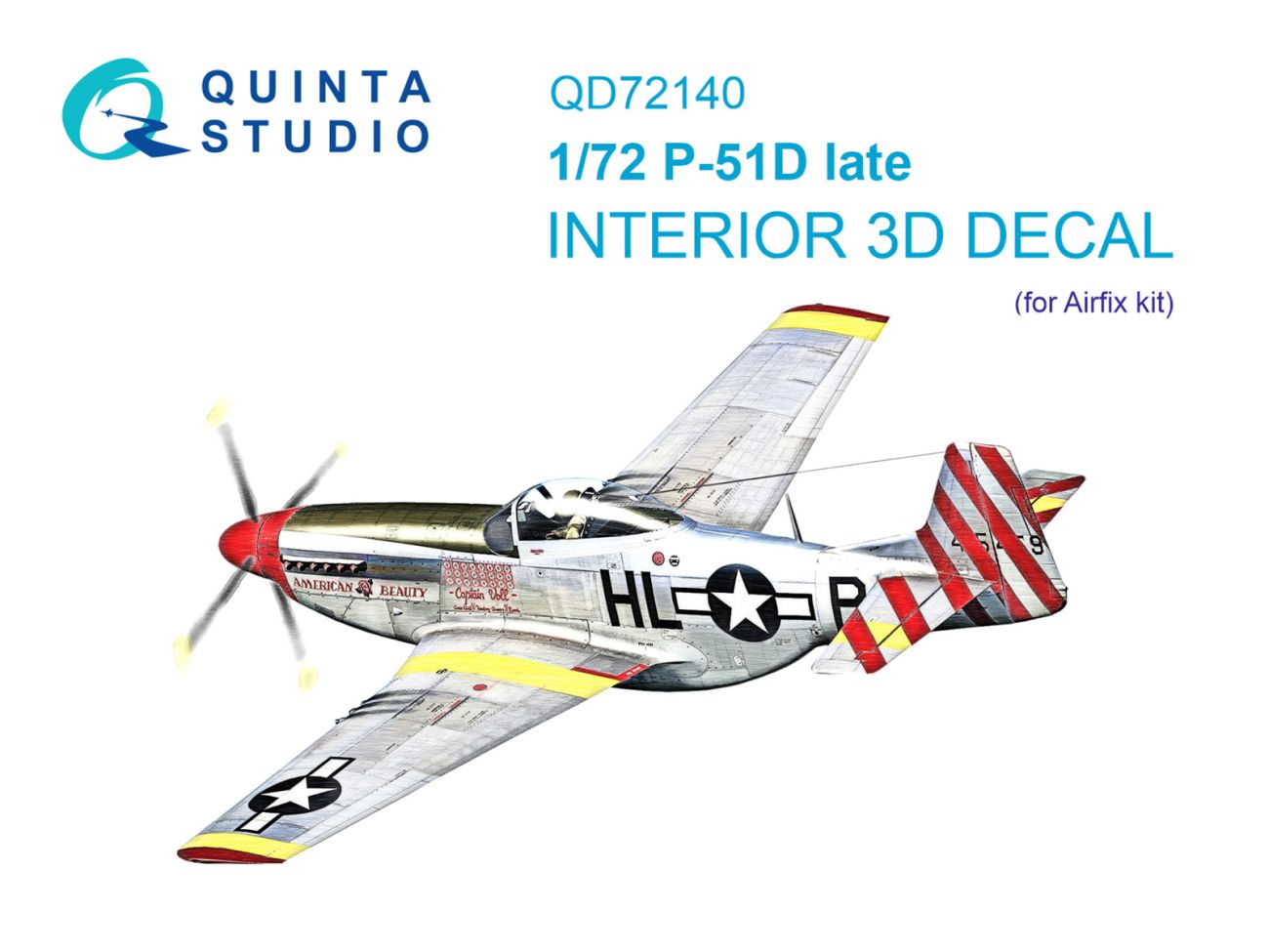 1:72 P-51D late 3D-Printed & coloured Interior on decal paper (Airfix)