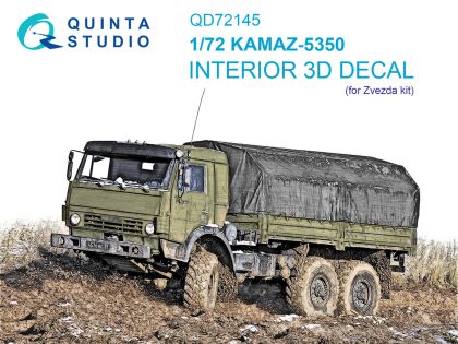 1:72 KAMAZ-5350 3D-Printed & coloured Interior on decal paper (Zvezda)