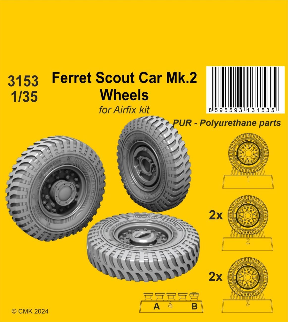 1:35 Ferret Scout Car Mk.2 Wheels Airfix kits